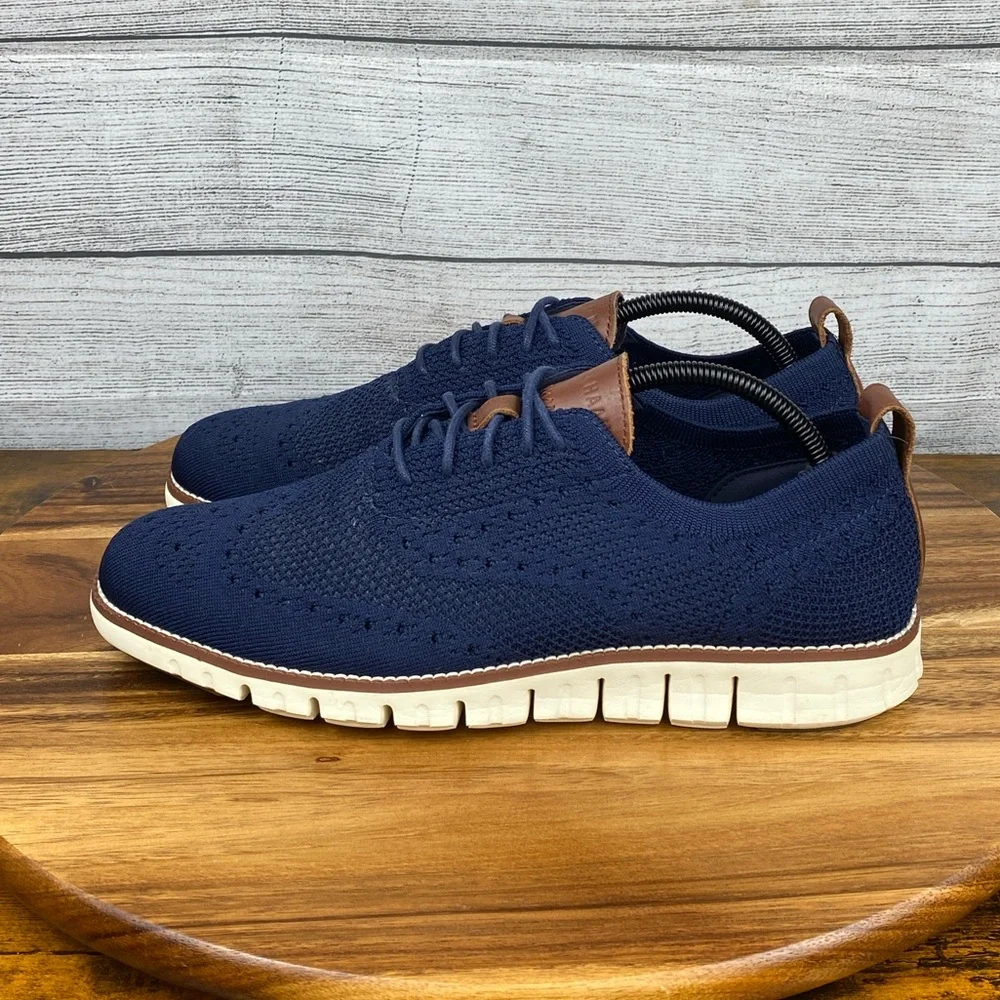 Cole Haan ZeroGrand Stitchlite Wingtip Oxford Marine Blue Ivory C24947 Men’s 9.5